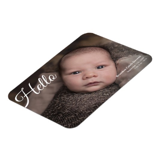 ミニマモダンリストの生まれたばかりのベビー写真 マグネット (左側)