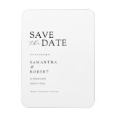 ミニマモダンリストの白い結婚式の日付を保存 マグネット (縦)