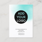 ミニマモダンリストの白い青いフォントのイヤリングディスプレイ 名刺 (裏面)
