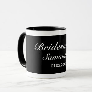 ミニマモダンリストの白い黒のブライドメイ結婚ド マグカップ