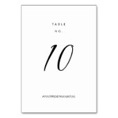 ミニマモダンリストの白結婚の書道 テーブルナンバー (正面)
