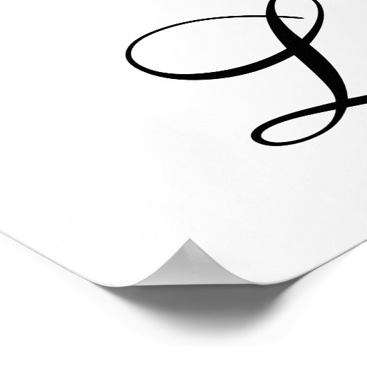 ミニマモダンリストの白黒のエレガント愛 ポスター (角)