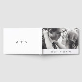 ミニマモダンリストの白黒の写真結婚 ゲストブック (全面)