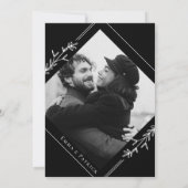 ミニマモダンリストの白黒の写真結婚 招待状 (裏面)