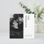 ミニマモダンリストの白黒の写真結婚 招待状 (スタンド正面)