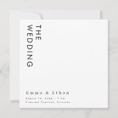 ミニマモダンリストの白黒の写真結婚 招待状 (裏面)