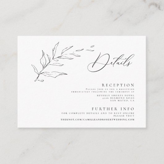 ミニマモダンリストの白黒の書結婚道 エンクロージャーカード (正面)