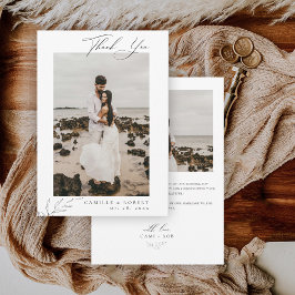 ミニマモダンリストの白黒の書結婚道 サンキューカード