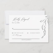 ミニマモダンリストの白黒の書結婚道 出欠カード (正面)