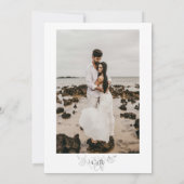 ミニマモダンリストの白黒の書結婚道 招待状 (裏面)