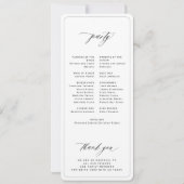 ミニマモダンリストの白黒ウエディングプログラム (裏面)