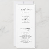 ミニマモダンリストの白黒ウエディングプログラム (正面)