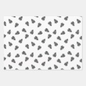 ミニマモダンリストの白黒クリスマス ラッピングペーパーシート (正面3)