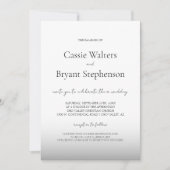 ミニマモダンリストの白黒グラデーション結婚の設定 招待状 (正面)