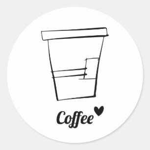 ミニマモダンリストの白黒コーヒーカップ ラウンドシール