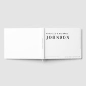 ミニマモダンリストの白黒シンプルの結婚 ゲストブック (全面)