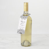 ミニマモダンリストの白黒フローラ ボトルネックタグ (アングル)