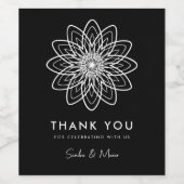 ミニマモダンリストの白黒フローラ ワインラベル (シングルラベル)