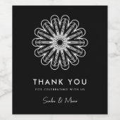 ミニマモダンリストの白黒フローラ ワインラベル (シングルラベル)