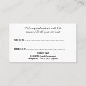 ミニマモダンリストの白黒プロフェッショナル 紹介カード (裏面)