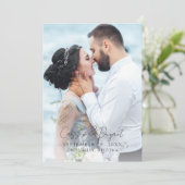 ミニマモダンリストの白黒結婚の写真 サンキューカード (スタンド正面)