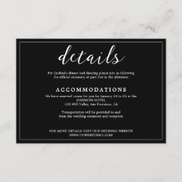 ミニマモダンリストの白黒結婚の エンクロージャーカード