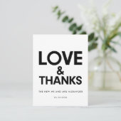 ミニマモダンリストの白黒結婚の サンキューカード (スタンド正面)