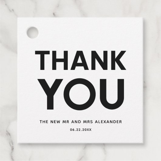 ミニマモダンリストの白黒結婚の フェイバータグ (正面)