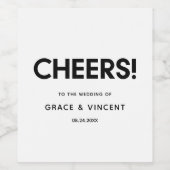 ミニマモダンリストの白黒結婚の ワインラベル (シングルラベル)