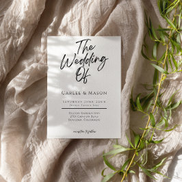 ミニマモダンリストの白黒結婚の 招待状