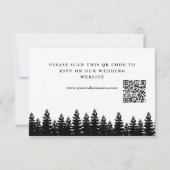 ミニマモダンリストの白黒結婚のQRコード 出欠カード (裏面)