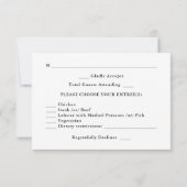 ミニマモダンリストの白黒結婚のw食事 出欠カード (裏面)