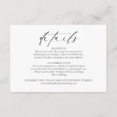 ミニマモダンリストの白黒結婚詳細 エンクロージャーカード (正面)