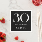ミニマモダンリストの白黒30歳の誕生日 スタンダードカクテルナプキン (インサイチュ)
