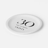 ミニマモダンリストの白黒30歳の誕生日 ペーパープレート (アングル)
