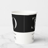 ミニマモダンリストの白黒30歳の誕生日 紙コップ (右)