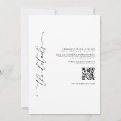 ミニマモダンリストの白黒QRコー結婚ド 招待状 (裏面)