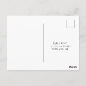 ミニマモダンリストの白黒RSVP ポストカード (裏面)