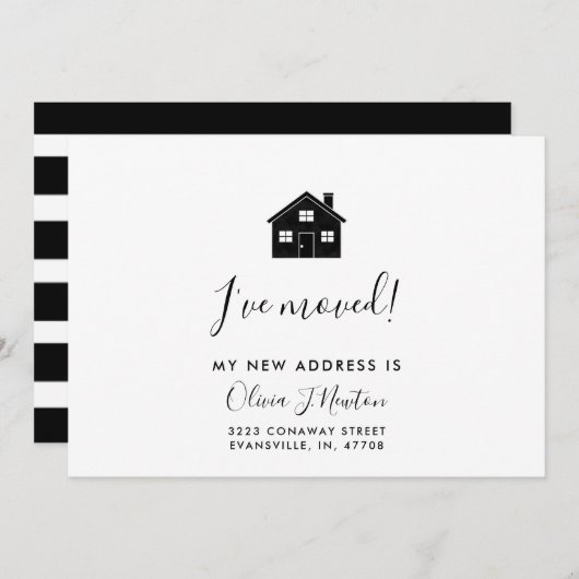 ミニマモダンリストの移動アナウンスカード 案内状 (正面/裏面)