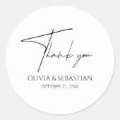 ミニマモダンリストの結婚ありがとう ラウンドシール (正面)