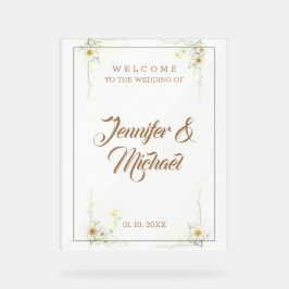 ミニマモダンリストの結婚かわいい アクリルサイン