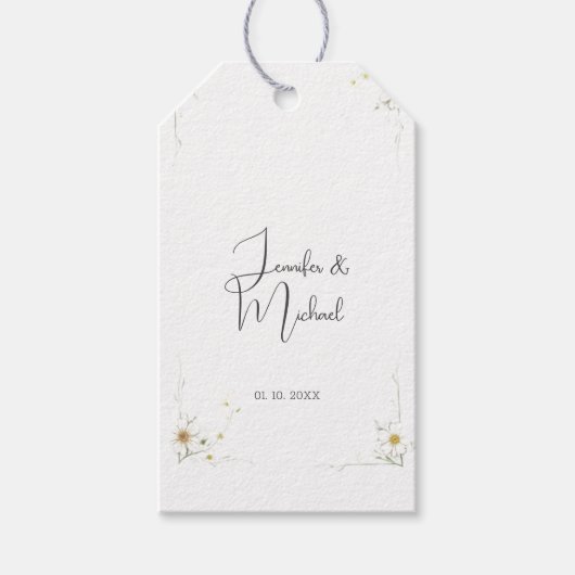 ミニマモダンリストの結婚かわいい ギフトタグ (正面)