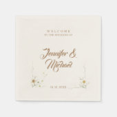 ミニマモダンリストの結婚かわいい スタンダードカクテルナプキン (正面)