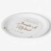 ミニマモダンリストの結婚かわいい ペーパープレート (アングル)