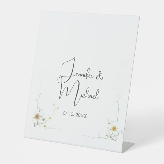 ミニマモダンリストの結婚かわいい 台座サイン (正面)