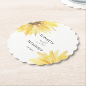 ミニマモダンリストの結婚ひまわり ペーパーコースター (アングル)