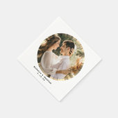 ミニマモダンリストの結婚カップルの写真 スタンダードカクテルナプキン (角)