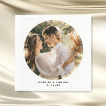ミニマモダンリストの結婚カップルの写真 スタンダードカクテルナプキン<br><div class="desc">ミニマモダンリストカップルの結婚フォトナプキン</div>