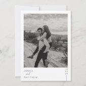 ミニマモダンリストの結婚タイポグラフィ 招待状 (裏面)