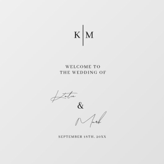 ミニマモダンリストの結婚デカールへようこそ ウィンドウサイン (シート)